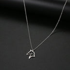 Collar Colgante Cabeza de Caballo Minimalista plata