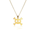 Collar con colgante de calavera en oro