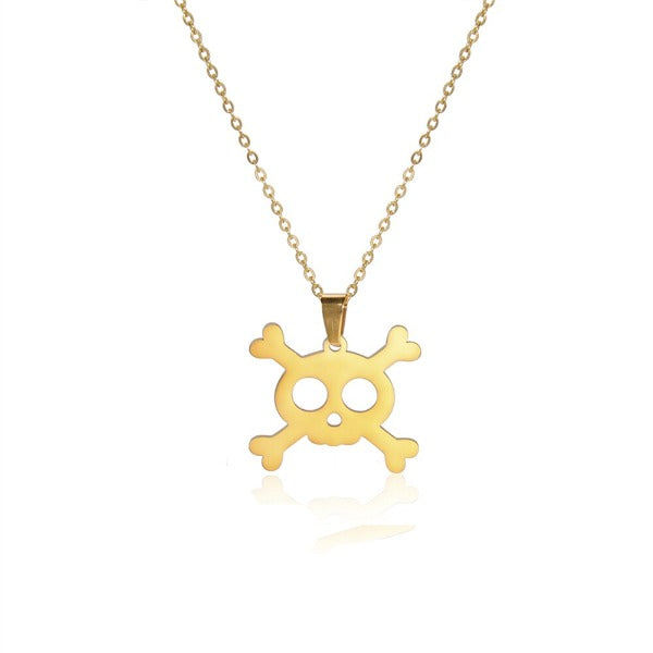Collar con colgante de calavera en oro