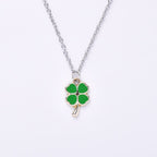 Collar Colgante Trébol de 4 Hojas Verde Amuleto de la Suerte