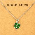 Collar Colgante Trébol de 4 Hojas Verde Amuleto de la Suerte
