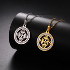 Collar Colgante Wiccano Nudo de Bruja Amuleto de Protección Mujer oro
