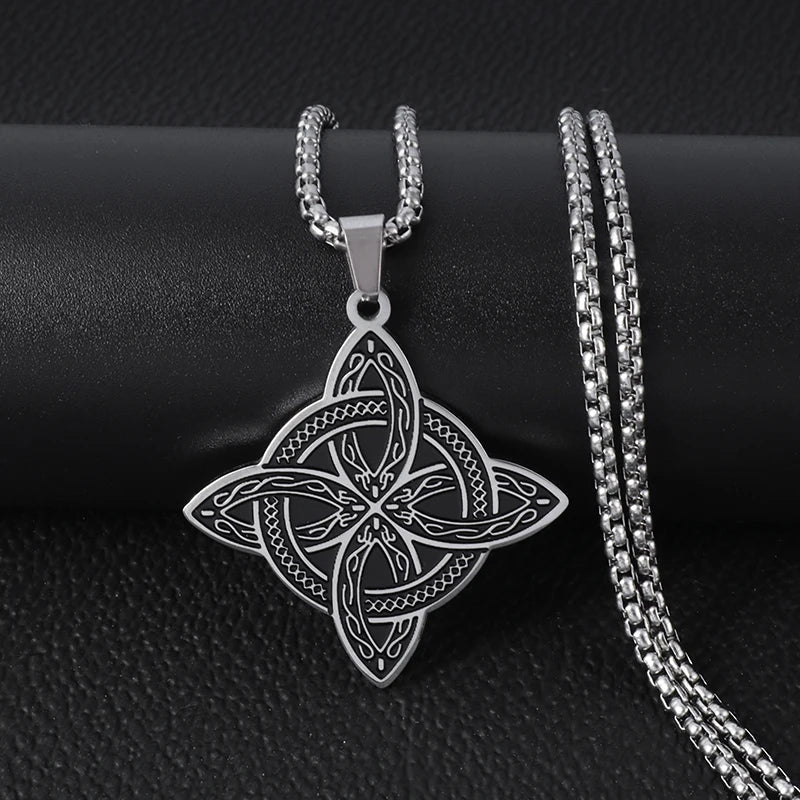 Collar Colgante Wicca Nudo de Bruja de Protección plata