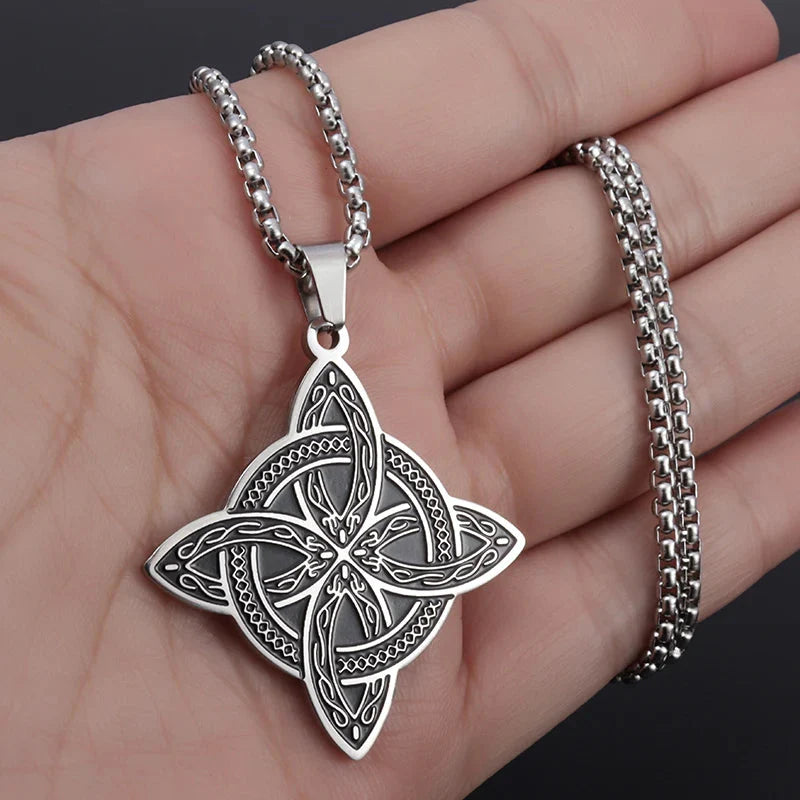 Collar Colgante Wicca Nudo de Bruja de Protección plata