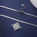 Collar Colgante Wiccano Nudo de Bruja Mujer Amuleto de Protección plata