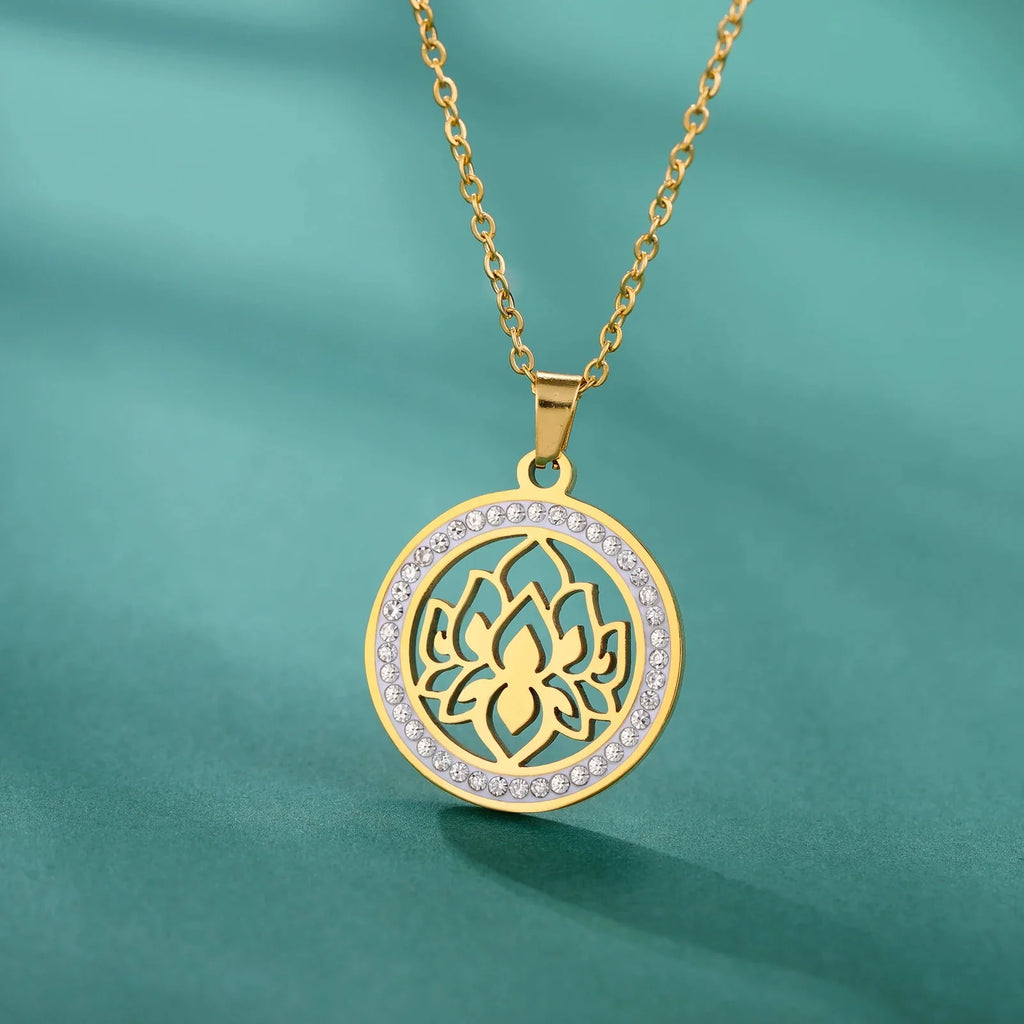 Collar Colgante Zen Mujer Flor de Loto oro