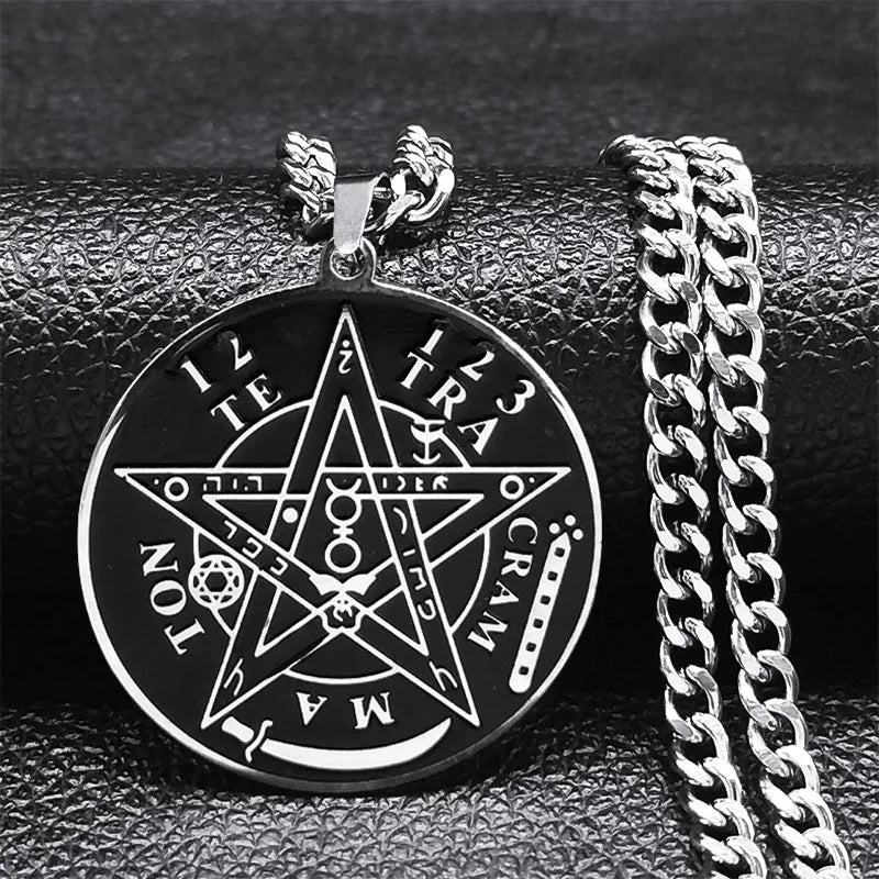 Collar Pentagrama Colgante Tetragrama de Salomón