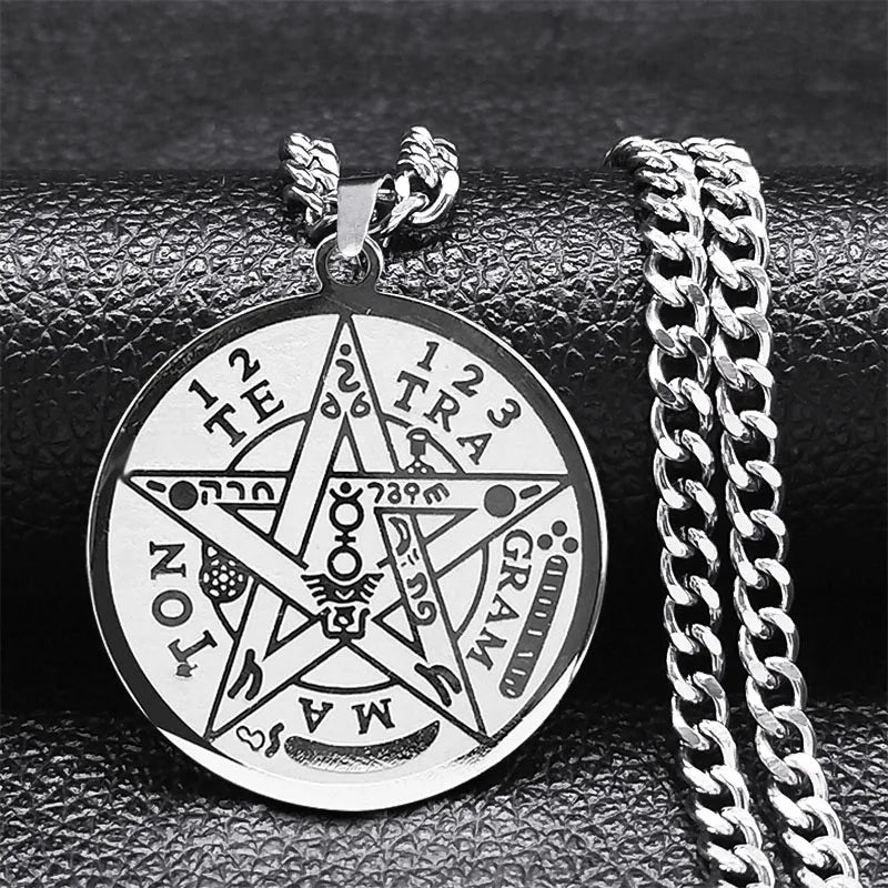 Collar Pentagrama Colgante Tetragrama de Salomón