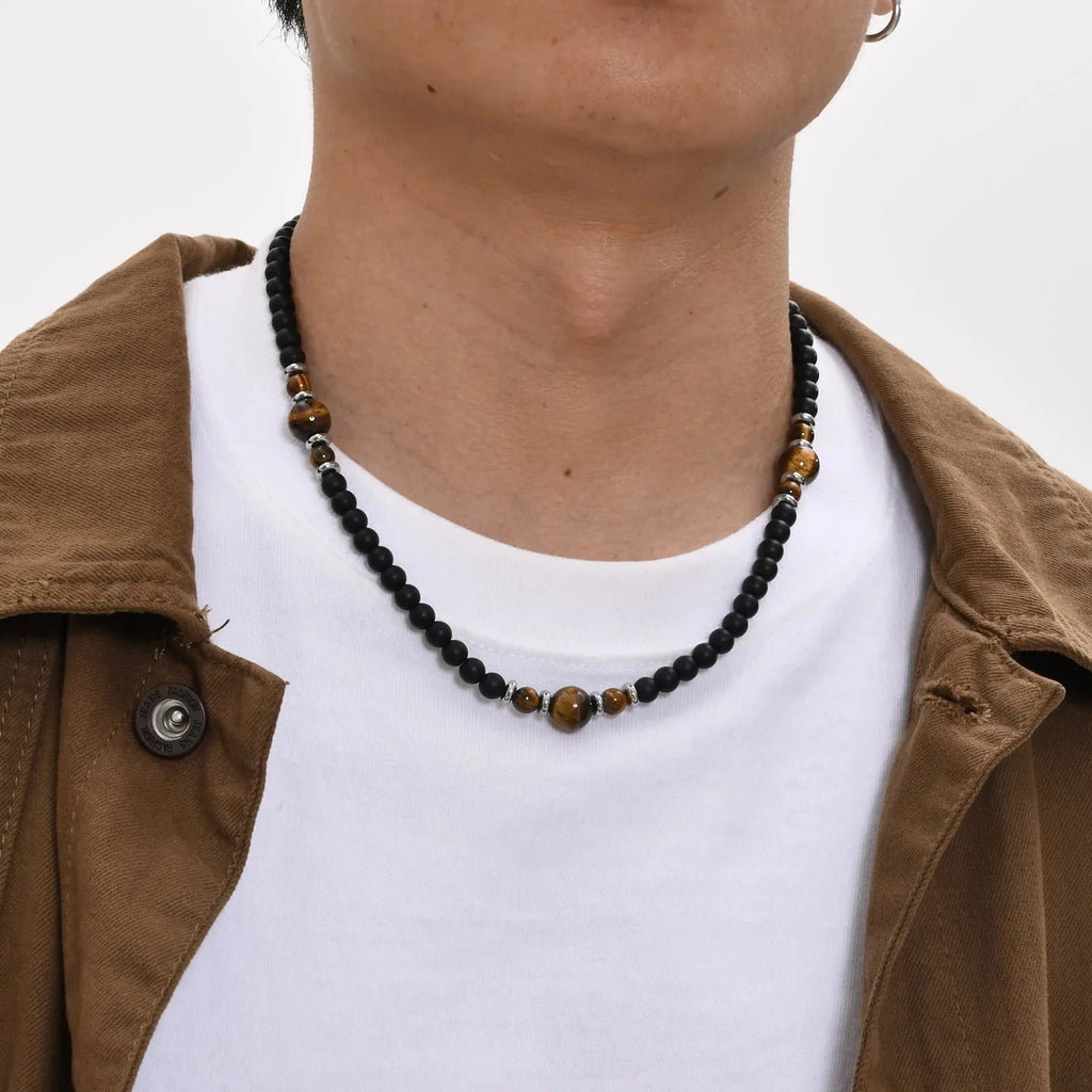 Collar Piedra Ojo de Tigre Hombre