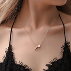 Collier pour femme avec pendentif coeur et initiale - lettre