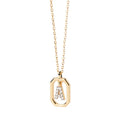 Collier pour femme avec pendentif hexagonal initiale - lettre