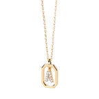 Collier pour femme avec pendentif hexagonal initiale - lettre