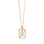 Collier pour femme avec pendentif hexagonal initiale - lettre