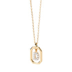 Collier pour femme avec pendentif hexagonal initiale - lettre