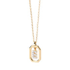 Collier pour femme avec pendentif hexagonal initiale - lettre