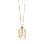 Collier pour femme avec pendentif hexagonal initiale - lettre