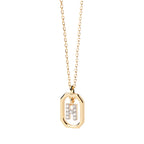 Collier pour femme avec pendentif hexagonal initiale - lettre