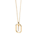 Collier pour femme avec pendentif hexagonal initiale - lettre