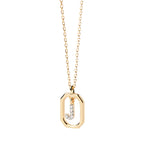 Collier pour femme avec pendentif hexagonal initiale - lettre