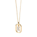 Collier pour femme avec pendentif hexagonal initiale - lettre