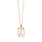 Collier pour femme avec pendentif hexagonal initiale - lettre