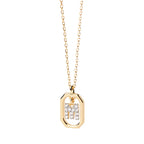 Collier pour femme avec pendentif hexagonal initiale - lettre