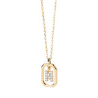 Collier pour femme avec pendentif hexagonal initiale - lettre