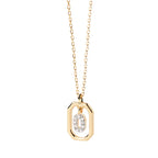 Collier pour femme avec pendentif hexagonal initiale - lettre