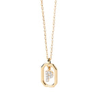 Collier pour femme avec pendentif hexagonal initiale - lettre