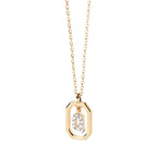 Collier pour femme avec pendentif hexagonal initiale - lettre