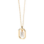 Collier pour femme avec pendentif hexagonal initiale - lettre