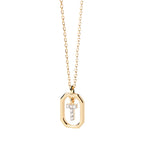 Collier pour femme avec pendentif hexagonal initiale - lettre