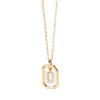 Collier pour femme avec pendentif hexagonal initiale - lettre