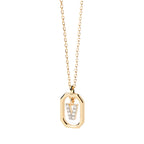 Collier pour femme avec pendentif hexagonal initiale - lettre