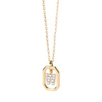 Collier pour femme avec pendentif hexagonal initiale - lettre