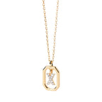 Collier pour femme avec pendentif hexagonal initiale - lettre