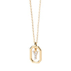 Collier pour femme avec pendentif hexagonal initiale - lettre