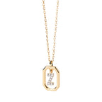 Collier pour femme avec pendentif hexagonal initiale - lettre
