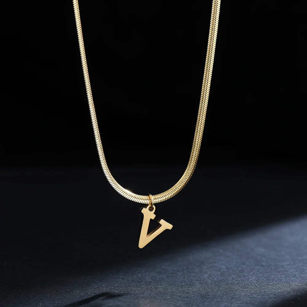 Collier pour femme avec pendentif initiale - lettre