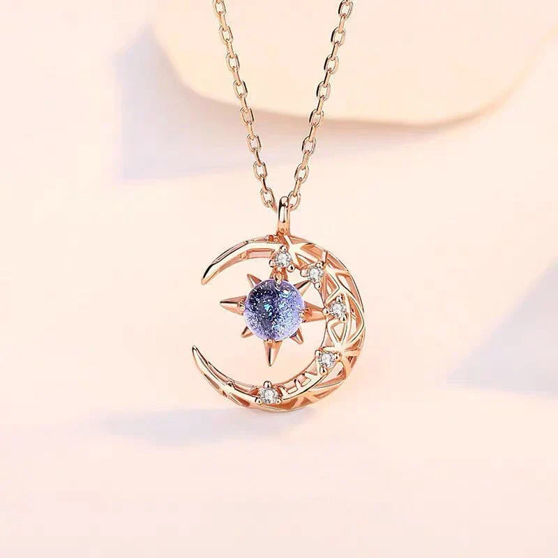 Collar para Mujer Colgante Estrella y Luna oro