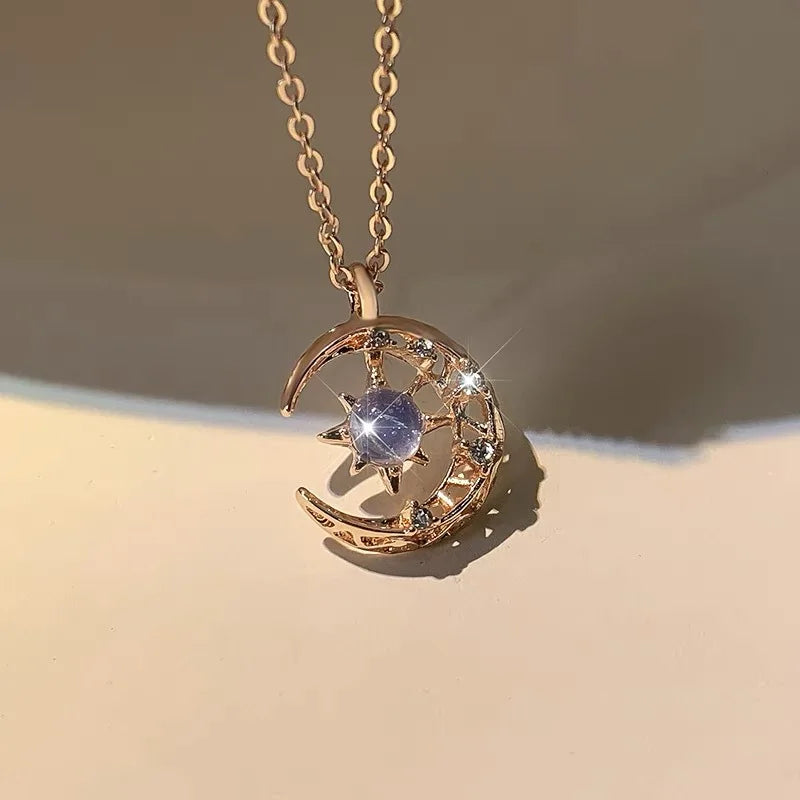 Collar para Mujer Colgante Estrella y Luna oro