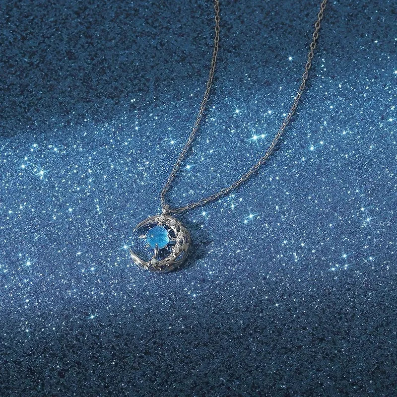 Collar para Mujer Colgante Estrella y Luna plata
