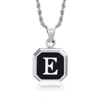 Collier pour homme avec pendentif hexagonale initiale - lettre
