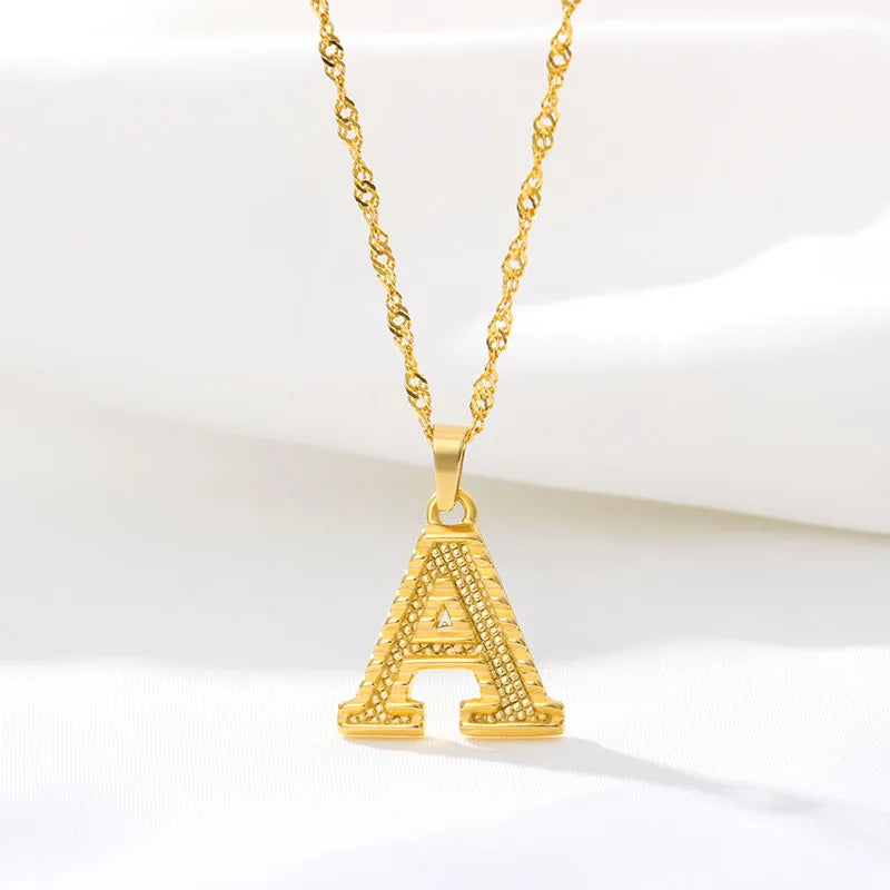 Collier pour homme ou femme avec pendentif initiale - lettre