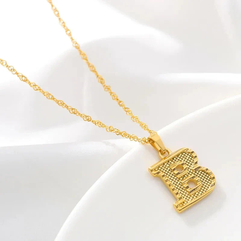 Collier pour homme ou femme avec pendentif initiale - lettre