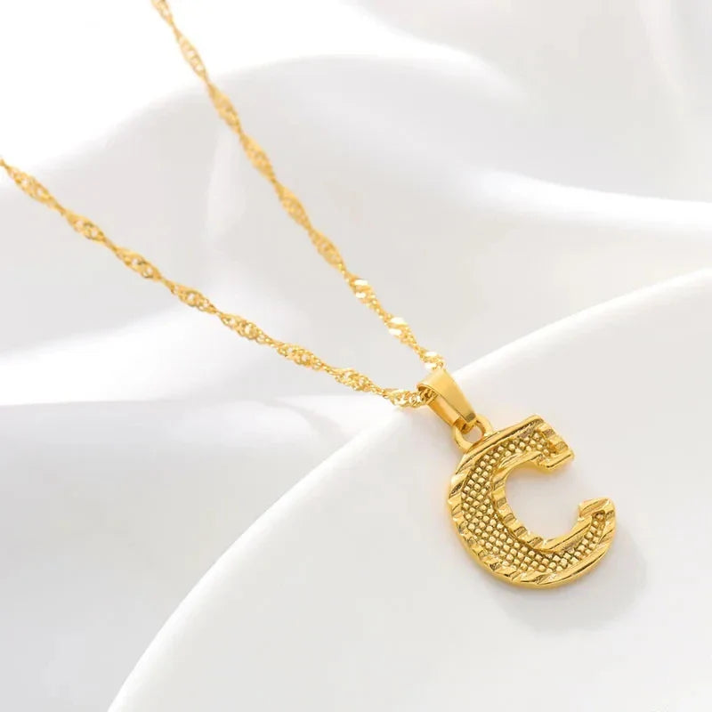 Collier pour homme ou femme avec pendentif initiale - lettre