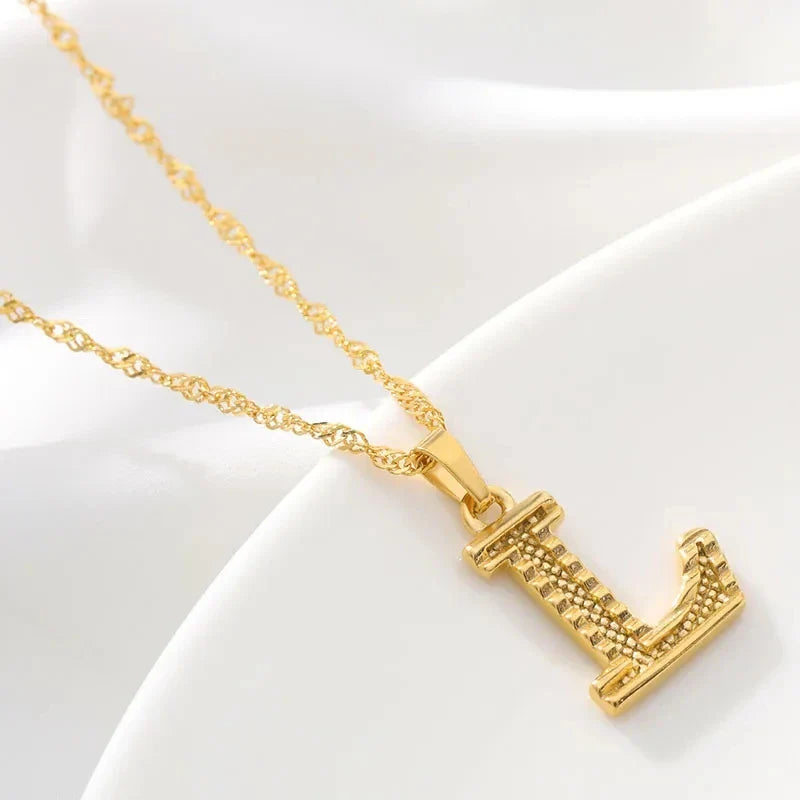 Collier pour homme ou femme avec pendentif initiale - lettre