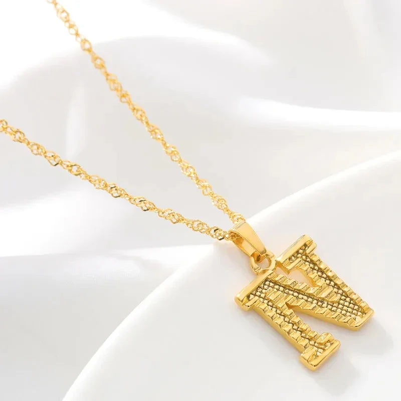 Collier pour homme ou femme avec pendentif initiale - lettre