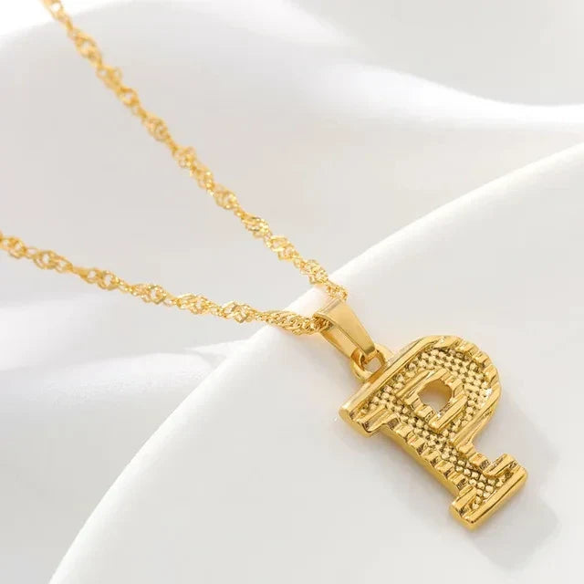 Collier pour homme ou femme avec pendentif initiale - lettre