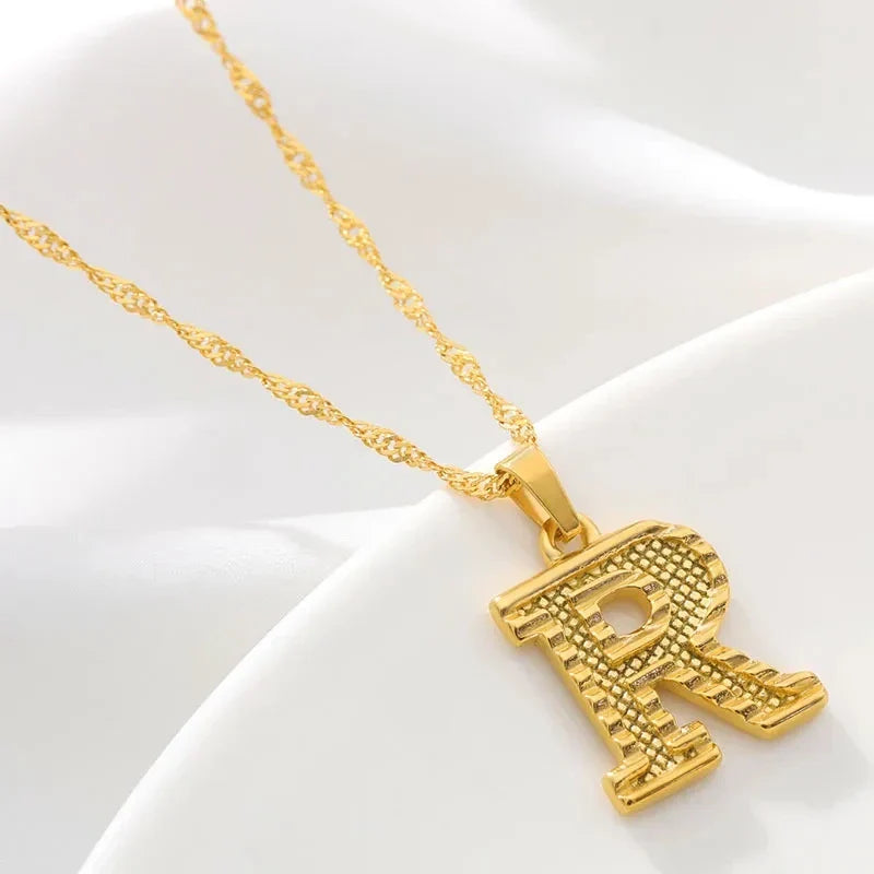 Collier pour homme ou femme avec pendentif initiale - lettre